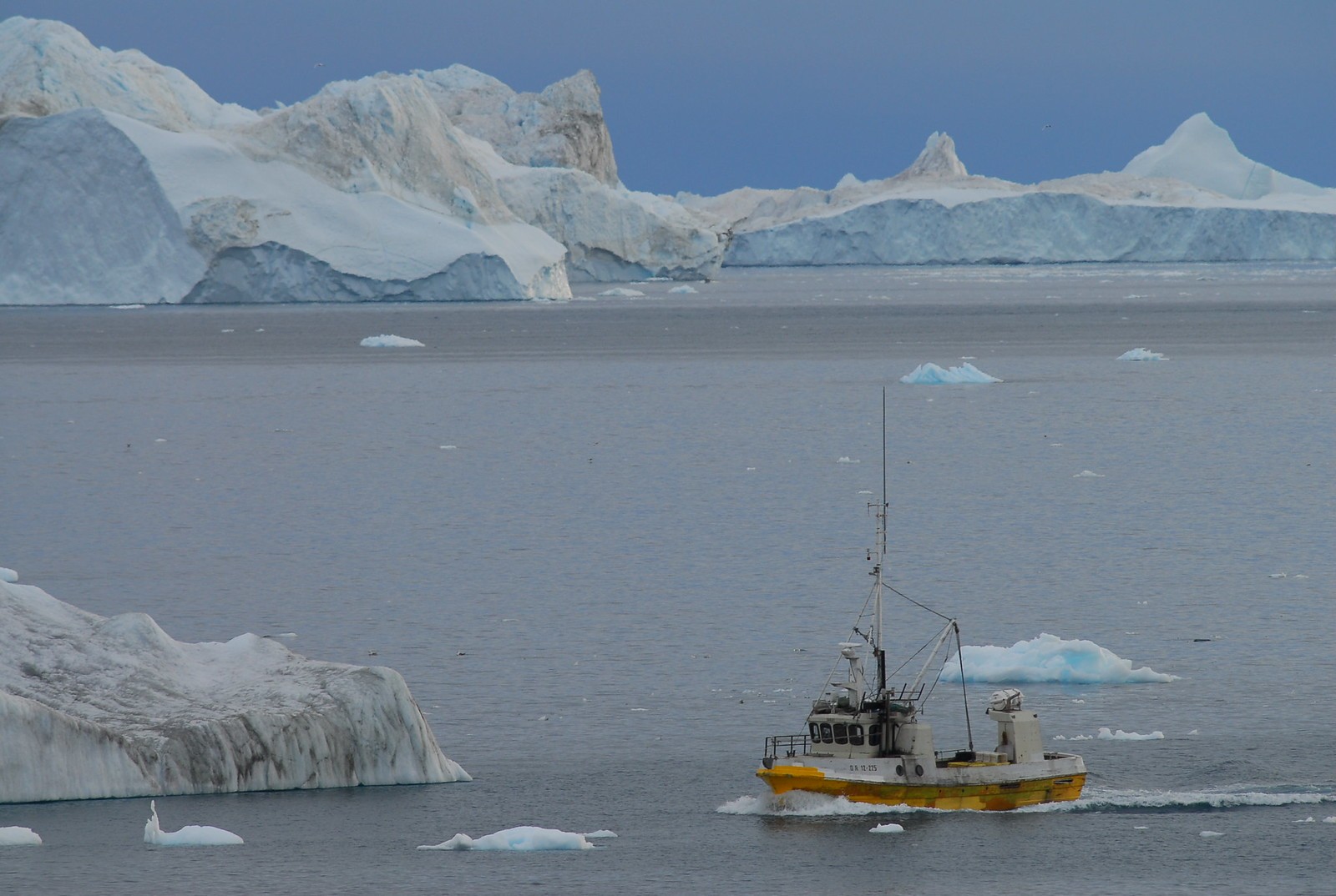 image of icy water and boat