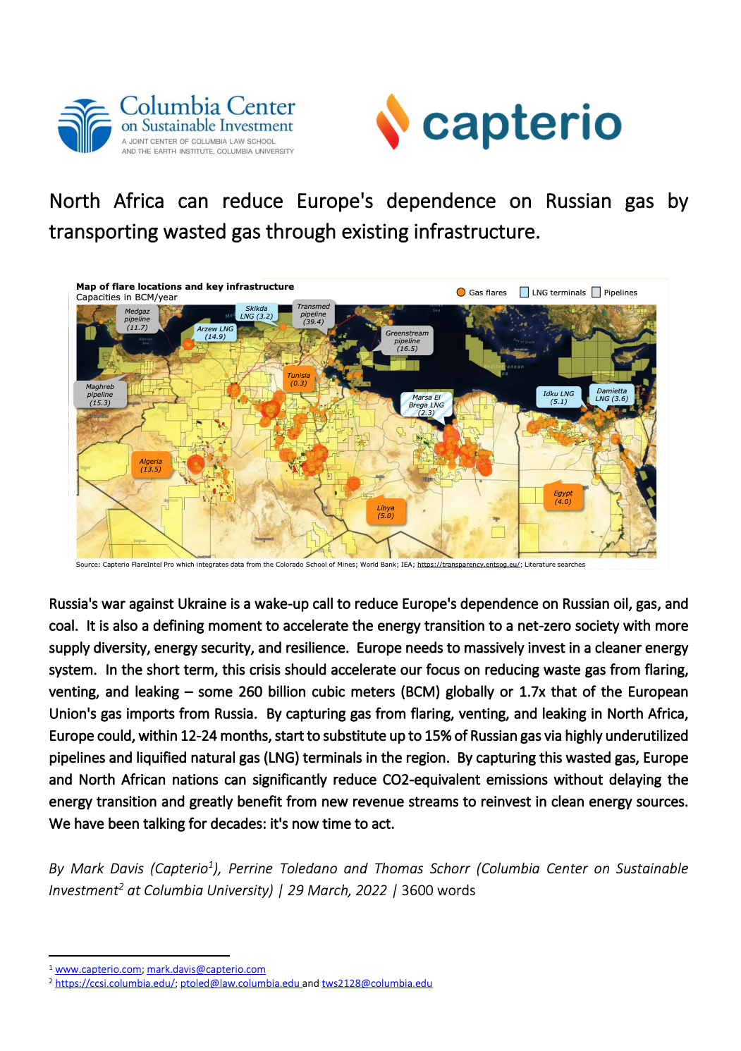 "North Africa can reduce Europe's dependence on Russian gas by transporting wasted gas through existing infrastructure" publication cover
