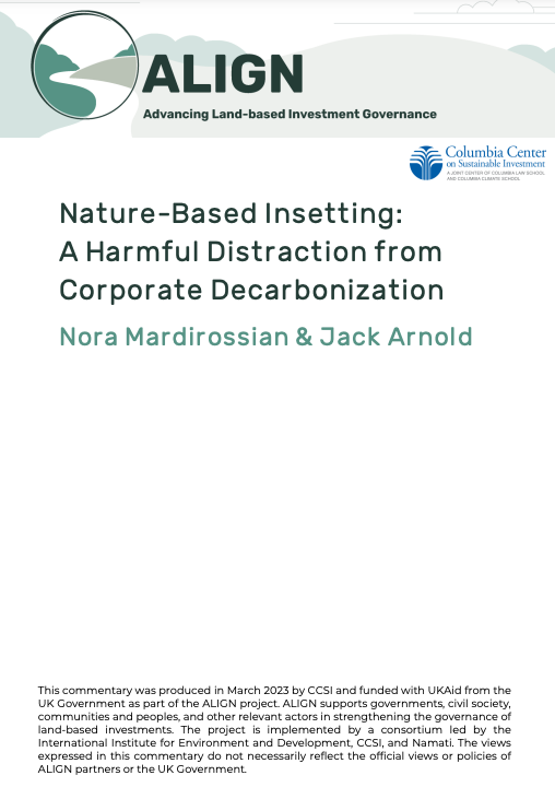 Cover photo for Nature-based insetting publication