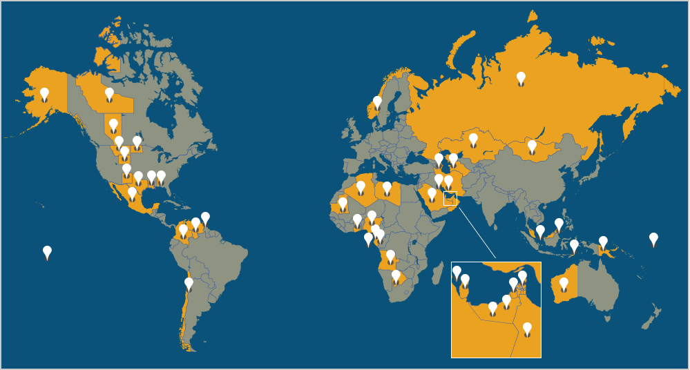 World map of natural resource funds, fund profiles and fund governance policy briefs