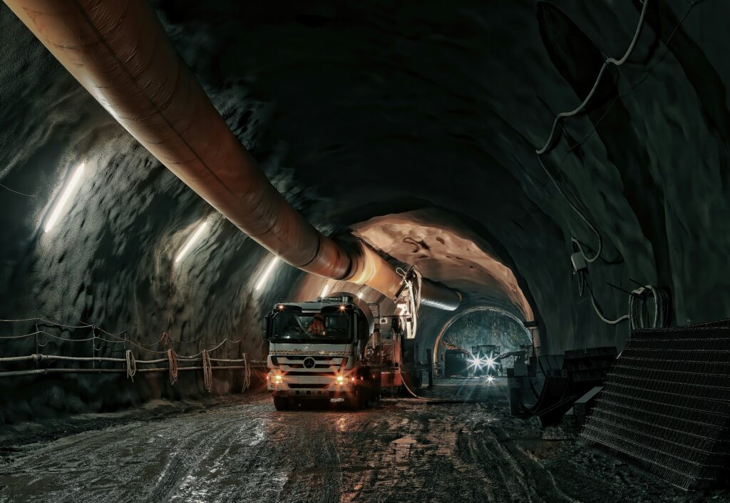 Underground mine tunnel